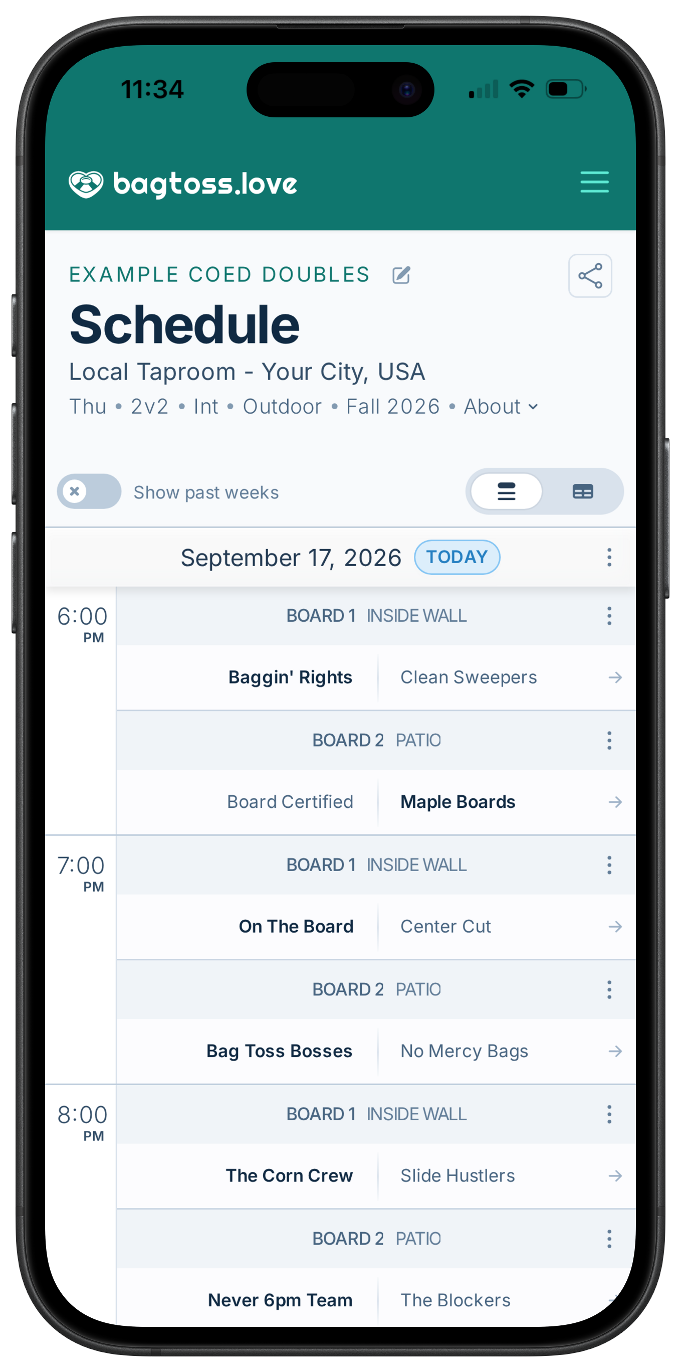 Scheduling form screenshot on a mobile device
